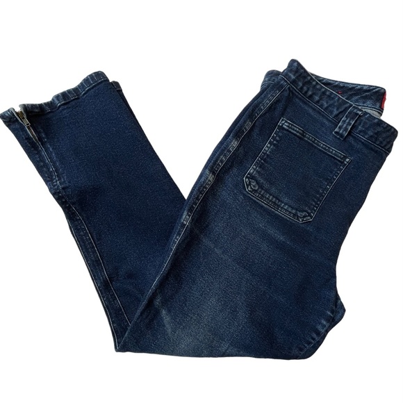 Chaps Denim Jeans Front Patch Pockets Zipper Detail at Ankle Blue Size 14 - Picture 3 of 10